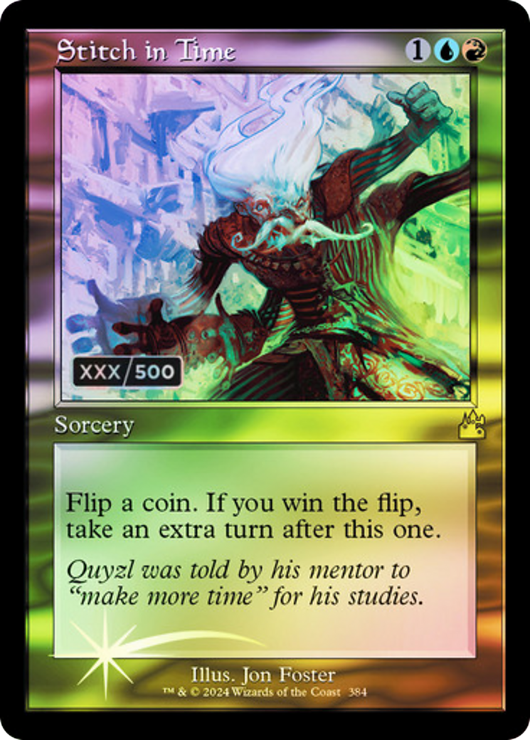 FOIL Stitch in Time (Retro Frame) (Serial Numbered) (RVR-384) - Ravnica Remastered - Magic The Gathering - Single Cards