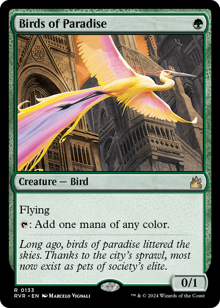 FOIL Birds of Paradise (RVR-133) - Ravnica Remastered - Magic The Gathering - Single Cards