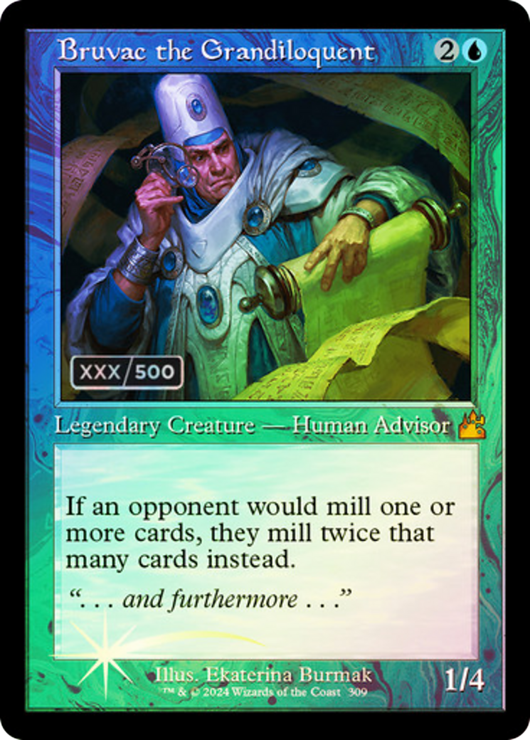 FOIL Bruvac the Grandiloquent (Retro Frame) (Serial Numbered) (RVR-309) - Ravnica Remastered - Magic The Gathering - Single Cards
