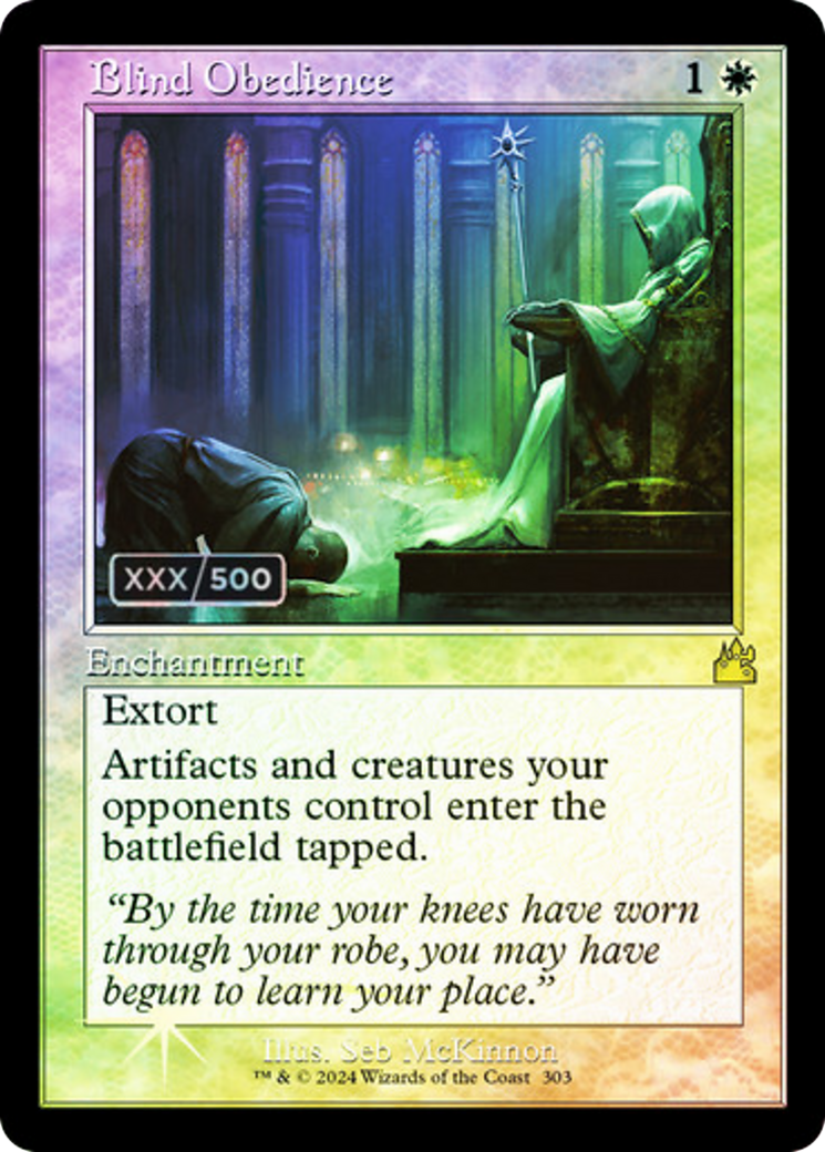 FOIL Blind Obedience (Retro Frame) (Serial Numbered) (RVR-303) - Ravnica Remastered - Magic The Gathering - Single Cards