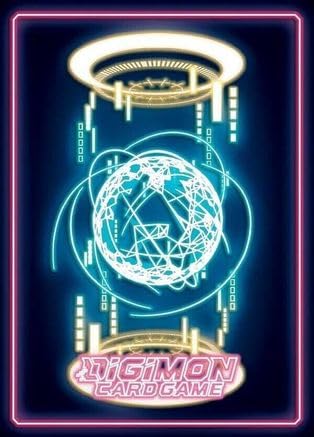 BANDAI Digimon Card Game Official Sleeves - Digimon Neon Card Back Sleeves 2024 (60-Pack)