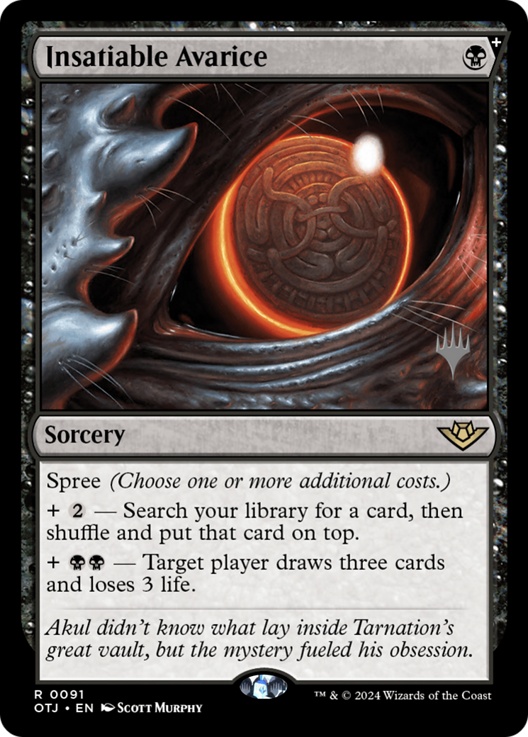 FOIL Insatiable Avarice (PPOTJ-91P) - Outlaws of Thunder Junction Promos - Magic The Gathering - Single Cards