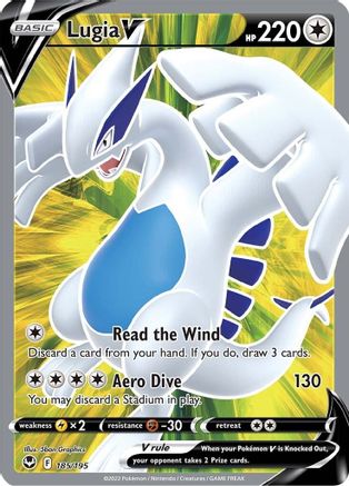 Lugia V 185/195 - Pokemon Silver Tempest Holofoil - Single Cards
