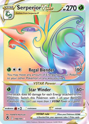 Serperior VSTAR 196/195 - Pokemon Silver Tempest Holofoil - Single Cards