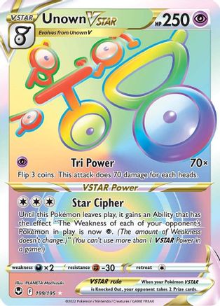 Unown VSTAR 199/195 - Pokemon Silver Tempest Holofoil - Single Cards