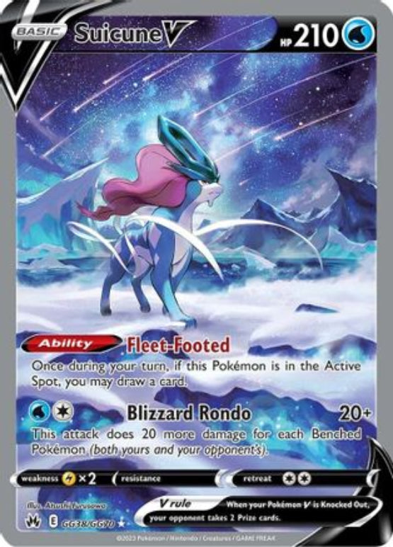 Suicune V GG38/70 - Crown Zenith Galarian Gallery Holofoil - Single Cards