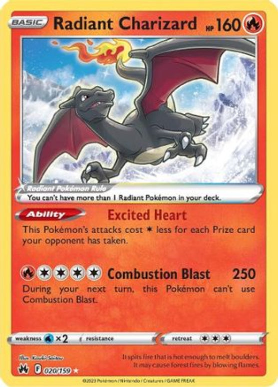 Radiant Charizard 20/159 - Crown Zenith Holofoil - Single Cards