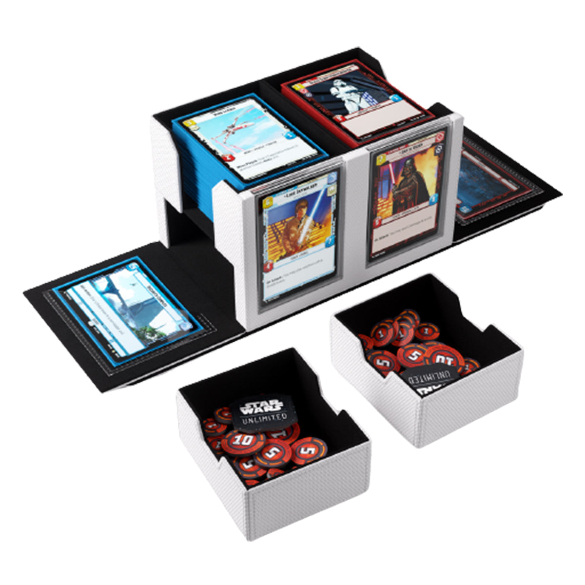 Gamegenic Star Wars Unlimited Double Deck Pod - White/Black - Deck Boxes - 8
