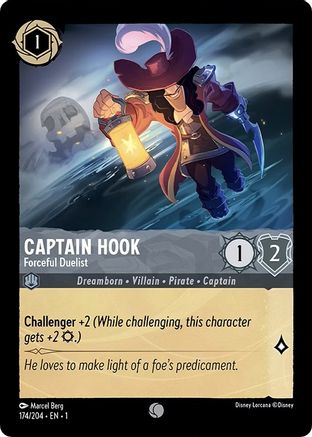 Captain Hook - Forceful Duelist (174/204) - The First Chapter Cold Foil - Lorcana - Single Cards