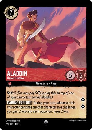 Aladdin - Heroic Outlaw (104/204) - The First Chapter Cold Foil - Lorcana - Single Cards