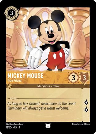 Mickey Mouse - True Friend (12/204) - The First Chapter Cold Foil - Lorcana - Single Cards