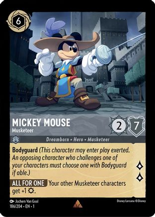 Mickey Mouse - Musketeer (186/204) - The First Chapter Cold Foil - Lorcana - Single Cards