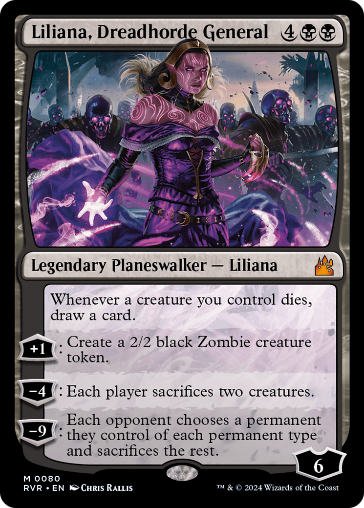 FOIL Liliana, Dreadhorde General (RVR-080) - Ravnica Remastered - Magic The Gathering - Single Cards