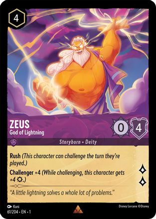 Zeus - God of Lightning (61/204) - The First Chapter Cold Foil - Lorcana - Single Cards