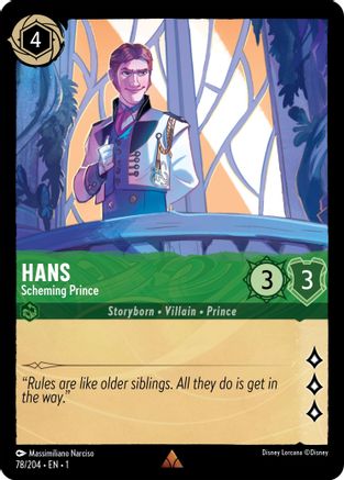 Hans - Scheming Prince (78/204) - The First Chapter Cold Foil - Lorcana - Single Cards