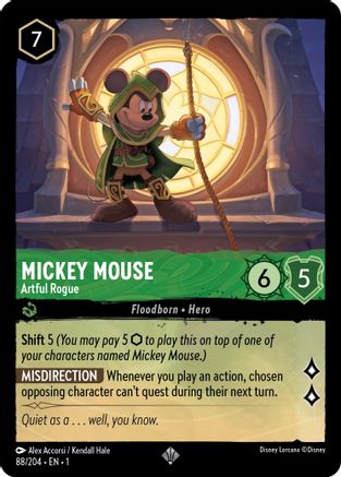 Mickey Mouse - Artful Rogue (88/204) - The First Chapter Cold Foil - Lorcana - Single Cards