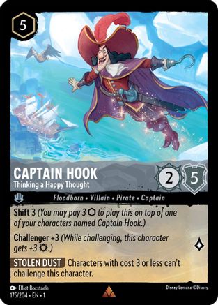 Captain Hook - Thinking a Happy Thought (175/204) - The First Chapter Cold Foil - Lorcana - Single Cards