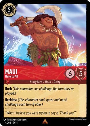 Maui - Hero to All (114/204) - The First Chapter - Lorcana - Single Cards