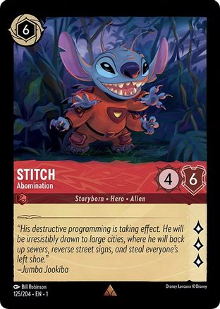 Stitch - Abomination (125/204) - The First Chapter Cold Foil - Lorcana - Single Cards