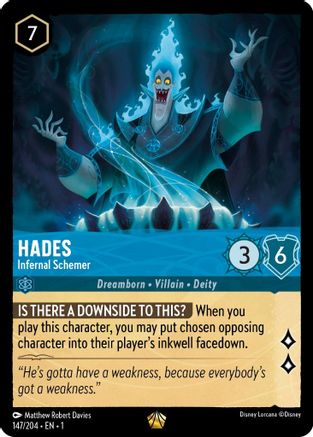 Hades - Infernal Schemer (147/204) - The First Chapter - Lorcana - Single Cards