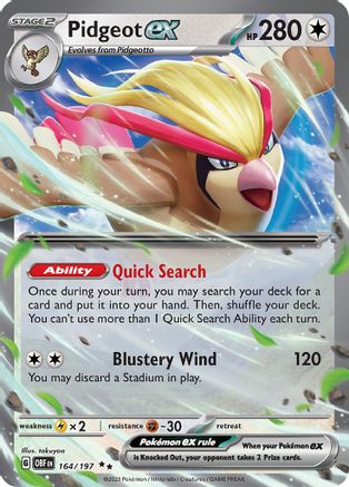 Pidgeot ex (164) [SV03] Pokemon SV03: Obsidian Flames - Single Cards