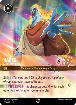 Hades - King of Olympus (Enchanted) (205/204) - The First Chapter Holofoil - Lorcana - Single Cards