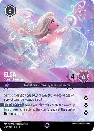 Elsa - Spirit of Winter (Enchanted) (207/204) - The First Chapter Holofoil - Lorcana - Single Cards