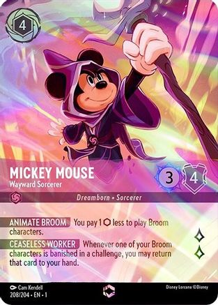 Mickey Mouse - Wayward Sorcerer (Enchanted) (208/204) - The First Chapter Holofoil - Lorcana - Single Cards