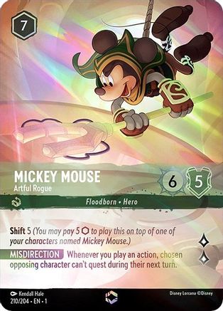 Mickey Mouse - Artful Rogue (Enchanted) (210/204) - The First Chapter Holofoil - Lorcana - Single Cards