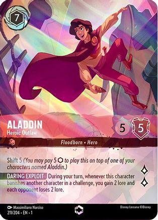 Aladdin - Heroic Outlaw (Enchanted) (211/204) - The First Chapter Holofoil - Lorcana - Single Cards