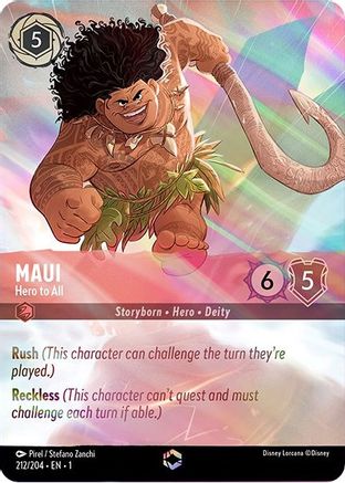 Maui - Hero to All (Enchanted) (212/204) - The First Chapter Holofoil - Lorcana - Single Cards