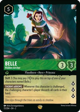 Belle - Hidden Archer (72/204) - Rise of the Floodborn Cold Foil - Lorcana - Single Cards