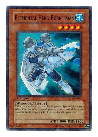 YU-GI-OH! - Elemental Hero Bubbleman (YSDJ-EN017) - Starter Deck Jaden Yuki - 1st Edition - Super Rare