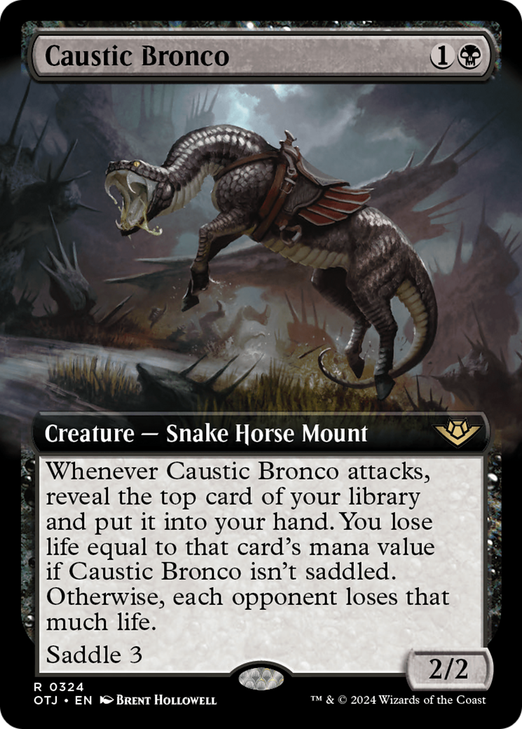 FOIL Caustic Bronco (Extended Art) (OTJ-324) - Outlaws of Thunder Junction - Magic The Gathering - Single Cards