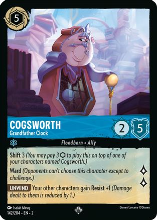 Cogsworth - Grandfather Clock (142/204) - Rise of the Floodborn Cold Foil - Lorcana - Single Cards