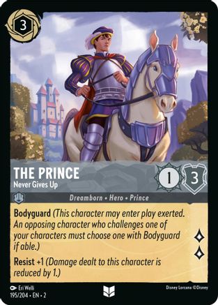 The Prince - Never Gives Up (195/204) - Rise of the Floodborn Cold Foil - Lorcana - Single Cards
