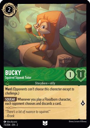 Bucky - Squirrel Squeak Tutor (73/204) - Rise of the Floodborn Cold Foil - Lorcana - Single Cards