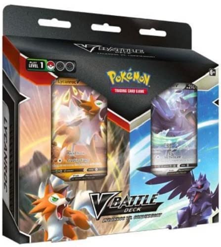 Pokemon Double Battle Deck Bundle - Corviknight V Vs. Lycanroc V: 128 Cards - 2