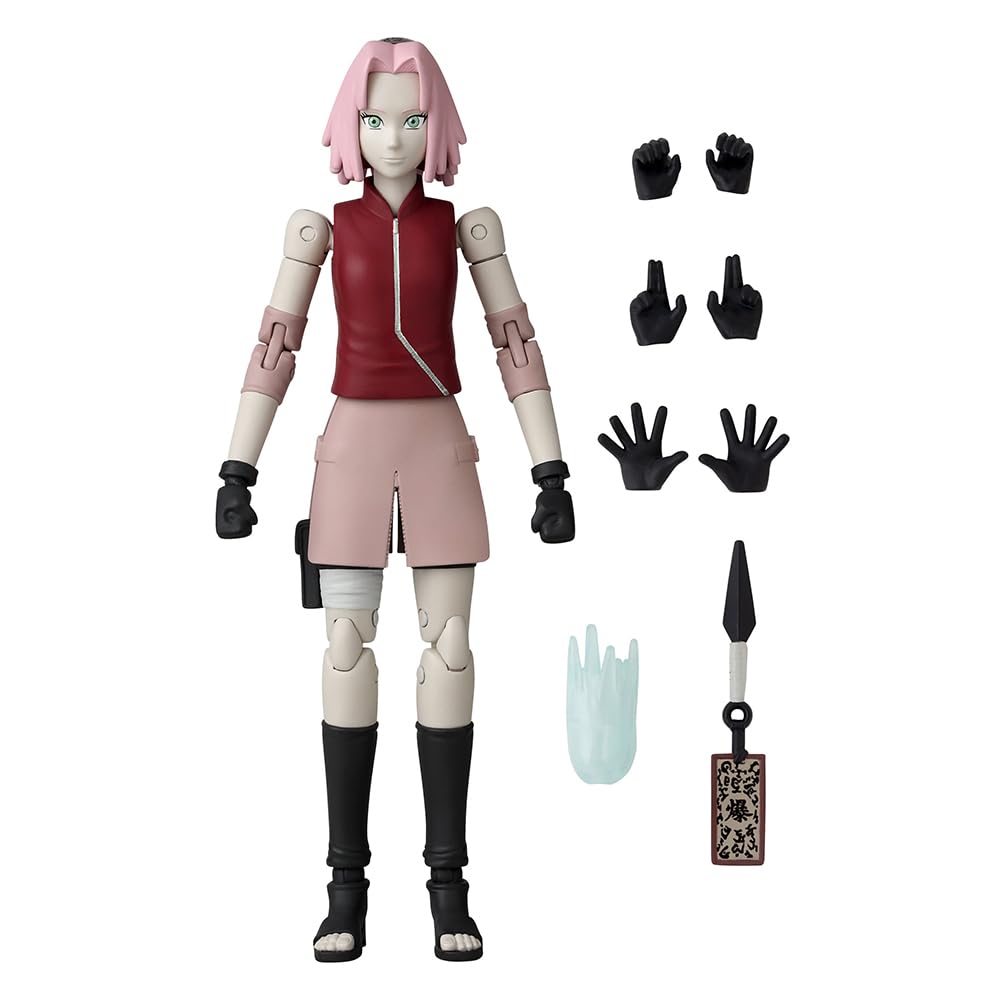 BANDAI Anime Heroes Naruto Action Figure Haruno Sakura | 17cm Figure With Extra Hands and Accessories | Shippuden Anime Action Figures for Boys and Girls - 4