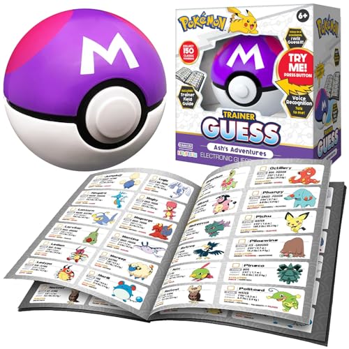 Pokemon Trainer Guess - Ash Adventures - Electronic Guessing Game, Collect 150 Pokemon, Field Guide, Talk to Your Light & Sound Poke Ball, Kids 6+ Brown Box Packaging - 3