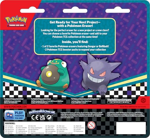 Pokémon TCG: Back to School Eraser Blister – Gengar (1 Eraser & 2 Booster Packs) - 4