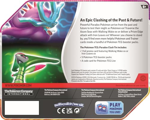 Pokemon TCG: Paradox Clash TIN: Iron Leaves EX OR Walking Wake EX - 4