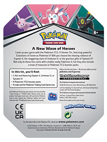 Pokémon TCG: V Tin Heroes Umbreon (1 Foil Card & 4 Booster Packs) - 4