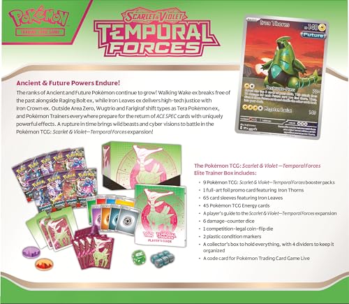Pokemon TCG: Scarlet and Violet: Temporal Forces: Elite Trainer Box: Iron Leaves - 5