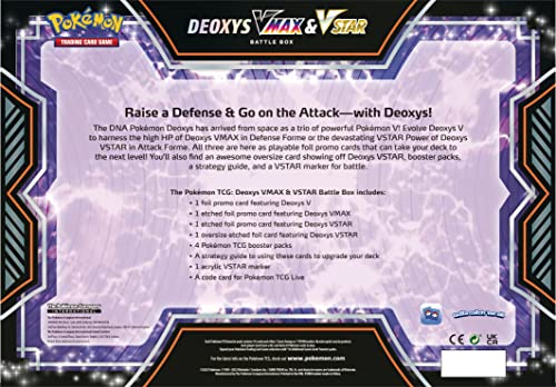Pokémon TCG: Deoxys VMAX & VSTAR Battle Box (3 Foil Promo Cards, 1 Oversize Foil Card & 4 Booster Packs) - 7