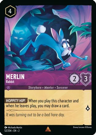 Merlin - Rabbit (52/204) - Rise of the Floodborn Cold Foil - Lorcana - Single Cards