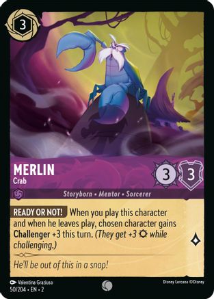 Merlin - Crab (50/204) - Rise of the Floodborn Cold Foil - Lorcana - Single Cards