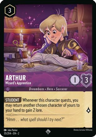 Arthur - Wizard's Apprentice (35/204) - Rise of the Floodborn - Lorcana - Single Cards