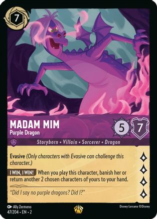 Madam Mim - Purple Dragon (47/204) - Rise of the Floodborn Cold Foil - Lorcana - Single Cards