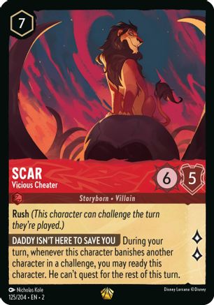 Scar - Vicious Cheater (125/204) - Rise of the Floodborn Cold Foil - Lorcana - Single Cards